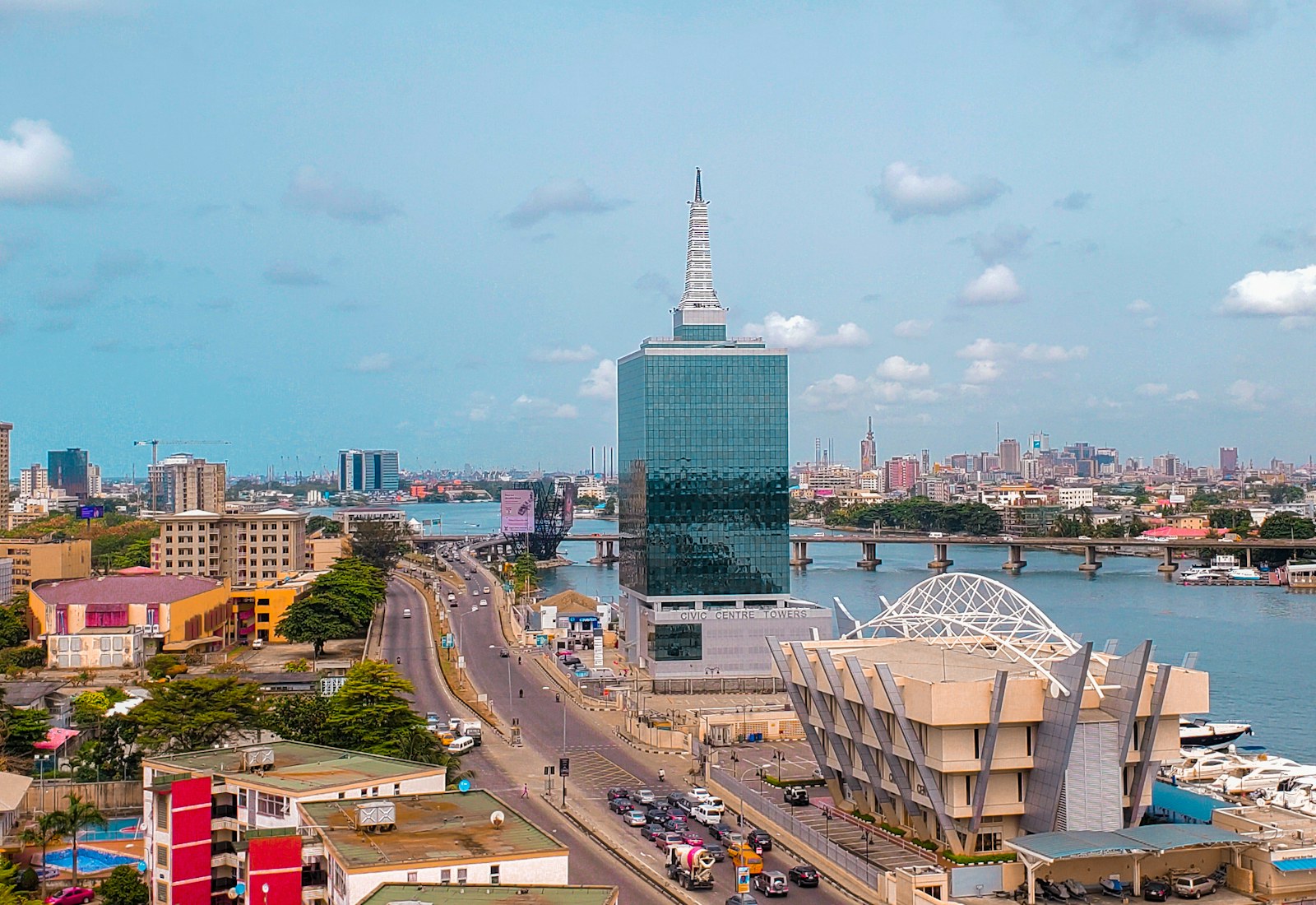 Modern Lagos skyline and waterfront