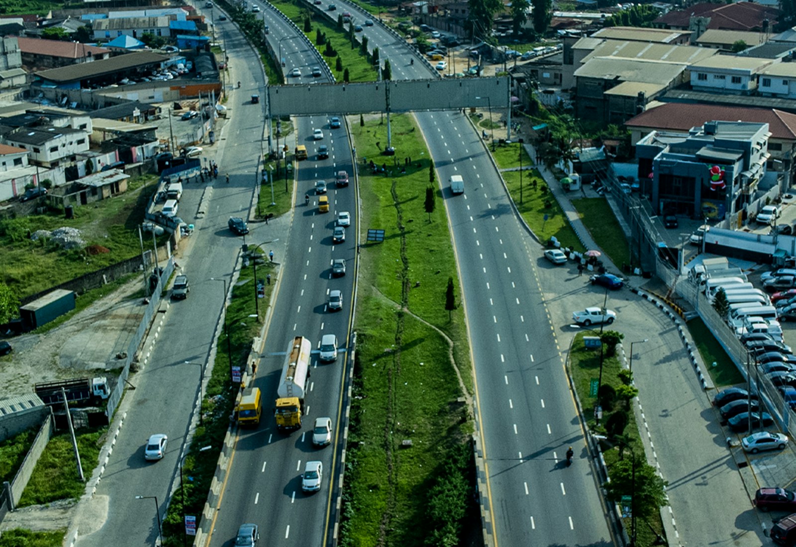 Modern elevated road through Lagos
